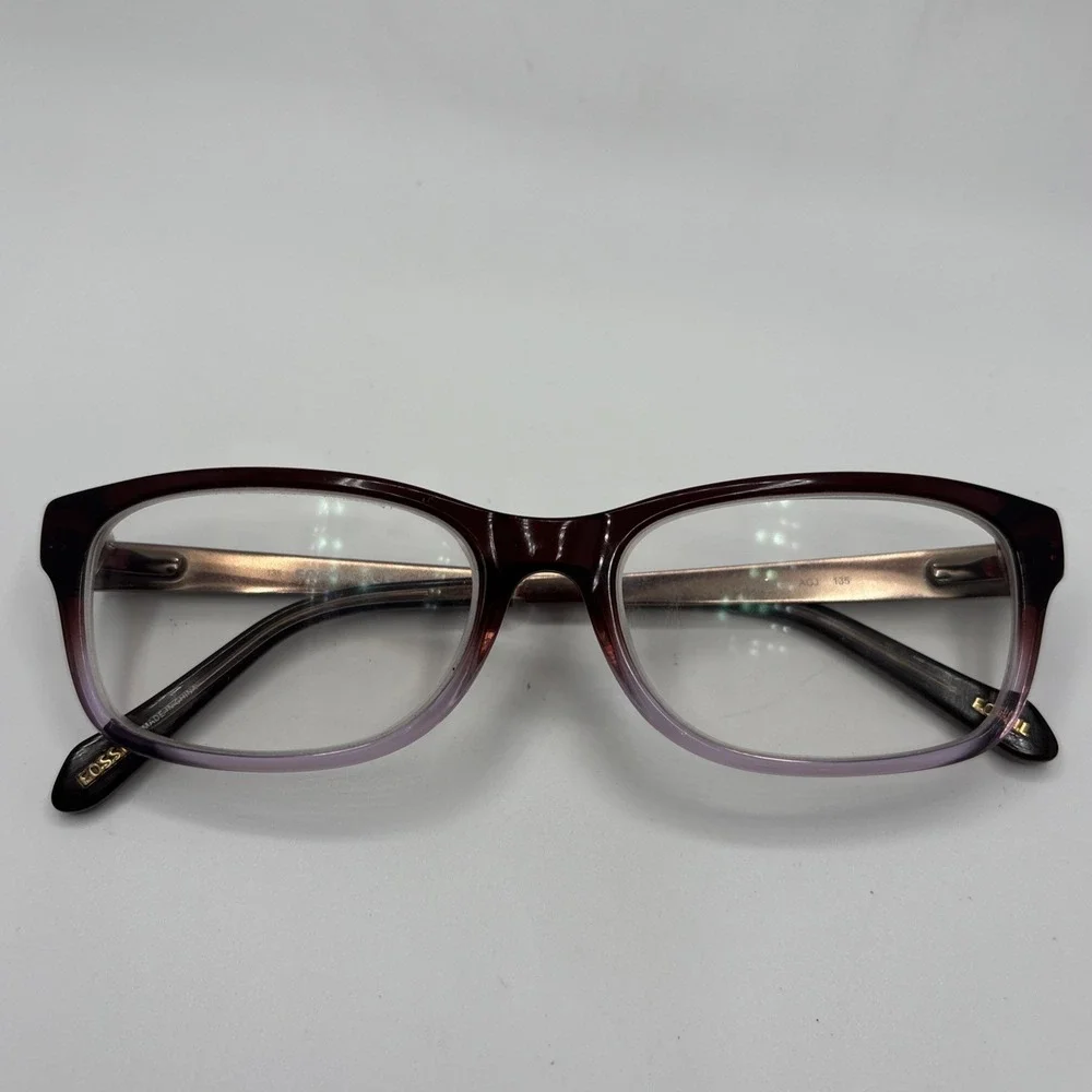 Fossil Eyeglasses Sammy AGJ Brown Violet Frames (51-16-135) w/case